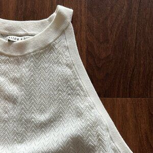 Alice + Olivia white halter top